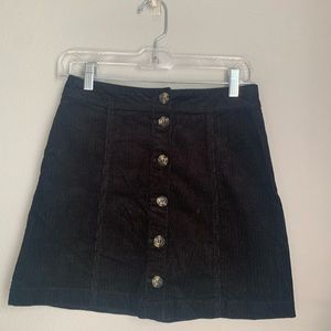 H&M corduroy button up skirt